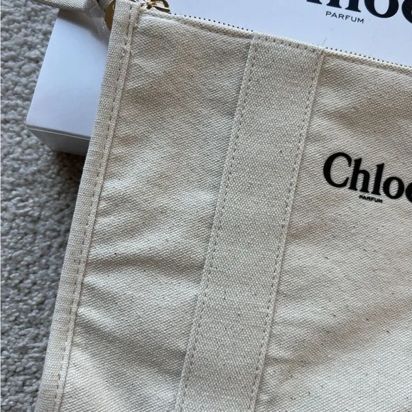 CHLOE Cream Quilted Cosmetic Bag - Picture 5 of 6